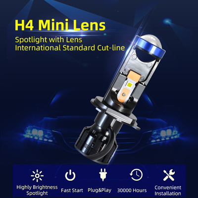 Led Headlights High Power H4 Mini Projector Bulbs H7 Mini Bi Led Laser Projector Lens H7 H4