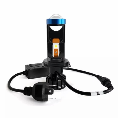 Proyektor Super Putih 10000Lm Lampu Mobil Mini Led H4 Lensa Proyektor Hi/Lo Beam H7 Lampu Led